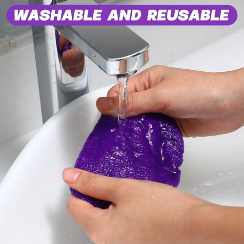 Potchen 8 Pcs Car Windshield Cleaner Tool Kit with Extendable Handle, Microfiber Towel Pads, Brush, Empty Spray Bottle for Auto Glass Wiper Suvs Rvs & Home Windows(Purple) - color: Purple