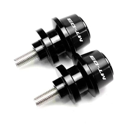 MOWOK Fit For YAMAHA MT03 MT-03 2015 2016 2017 2018 2019 2020 2021 2022 2023 2024 2025 2026 Motorcycle Accessories 6MM Swingarm Spools Slider M6 Stand Screws (Black) - color: Black