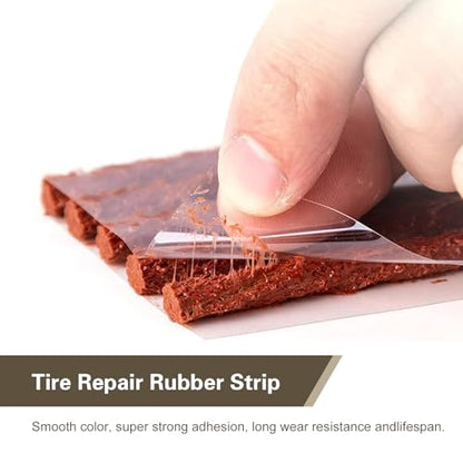 12 PCS Tire Repair Kit, Tire Patch Kit with 10 Rubber Plugs, 2 T-Handles, Flat Tires Puncture Repair Tools, Flat Tires Emergency Repair Set for Car, Motorcycle, Truck, ATV - size: 12 PCS