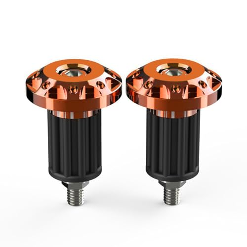 2 Pieces 7/8" Handlebar Ends CNC Hand Grip Bar End Plug Cap Slider Orange Universal Fits Motorcycle, Dirt Bike, ATVs, Vehicle Modified Balance Handlebars