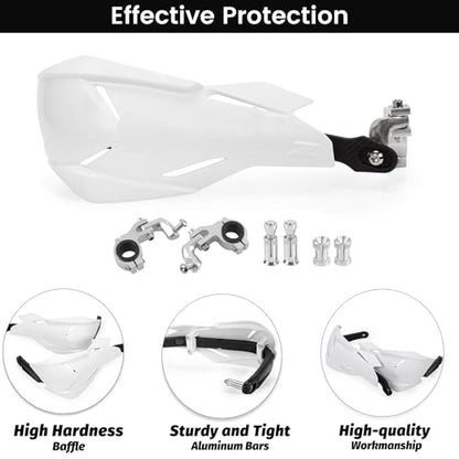 XINGWU Motorcycle Handguards Universal 7/8'' and 1 1/8'' Dirt Bike Hand Guards ATV Hand Protection for Sur Ron ATV CR CRF KXY Pit Bike Motocross Enduro Supermoto Racing - color: white