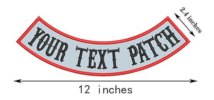 1 Pcs Reflective Material Bottom Patch Custom Embroidered Biker Patches, Personalized Embroidery Rocker Patch Rider Motorcycle Patches for Veterans Vest or Jacket (Reflective Material) - color: Reflective Material