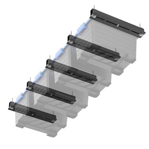 EVERHANGER Ceiling Storage Rack, Heavy Duty Overhead Storage Rack for Garage, Adjustable Ceiling Bin Storage System, 5 Sets for 4 Bins, 16 Inch - style: For 4 Bins