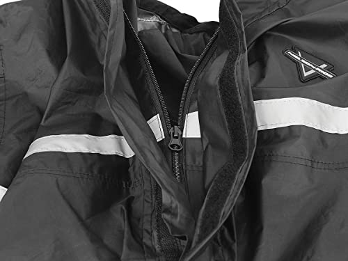 Nelson Rigg Stormrider Rain Suit; 100% Waterproof, Pants and Jacket Included with Reflective Striping - color: Black, size: 4X-Large