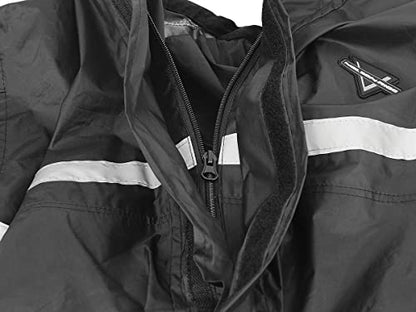 Nelson Rigg Stormrider Rain Suit; 100% Waterproof, Pants and Jacket Included with Reflective Striping - color: Black, size: XX-Large