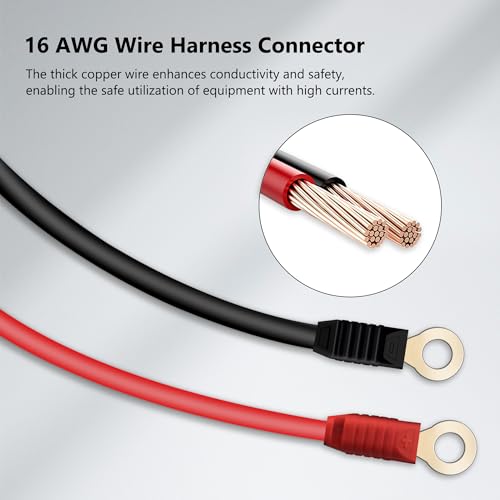 16AWG 3FT Charger Cable, Wire Harness Compatible with NOCO GC002 X-Connect M6 (1/4in) Eyelet Terminal Connector Accessory Genius Smart Battery Chargers