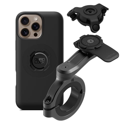 Quad Lock Motorcycle Handlebar Phone Mount PRO - Large with Vibration Dampener and MAG Phone Case for iPhone 16 Pro Max - size: iPhone 16 Pro Max