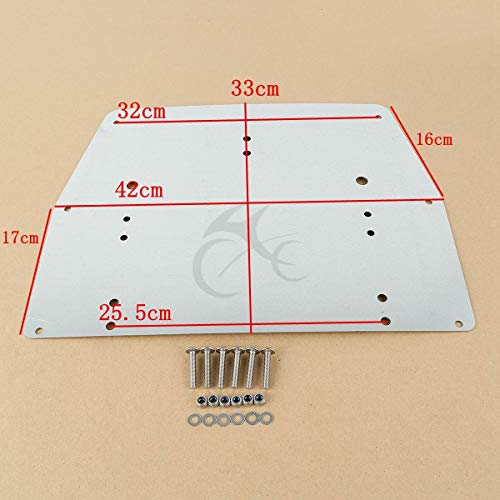 TCMT 5.5" Razor Motorcycle Trunk & Chrome Plate Fit For Harley Touring 1997-2013 Road King Road Glide Street Glide Electra Glide Pack - color: Chrome Lacthes Trunk+Base Plate