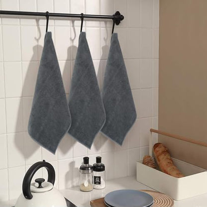 SINLAND Microfiber Cleaning Cloth Super Absorbent Kitchen Dish Cloths Quick Dry No Streak Dish Rags Glass Cloths 12inchx12inch 12 Pack Grey - color: Grey