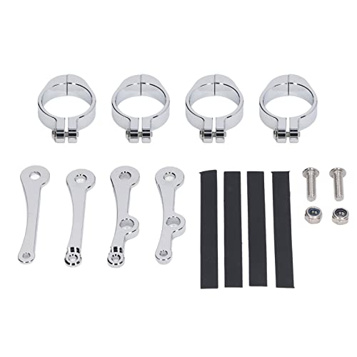 Motorcycle Headlight Mount Bracket Universal | CNC Aluminium Clamp for 39-41mm Fork Tubes, Sturdy Turn Signal Holder, Modified Replacement Part, Silver