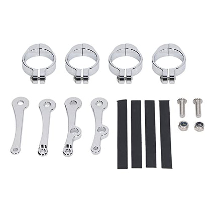 Motorcycle Headlight Mount Bracket Universal | CNC Aluminium Clamp for 39-41mm Fork Tubes, Sturdy Turn Signal Holder, Modified Replacement Part, Silver