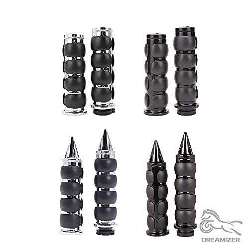 DREAMIZER 25.4MM Motorcycle Handlebar Grips 1 inch Compatible with Honda Shadow Spirit 750 Valkyrie Fury VTX1300 VTX1800 VT400 VT750 VT1100 - Smooth - style: Piont-chrome