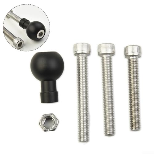 Motorcycle Handlebar Clamp Base with 1 Inch Ball for RAM Mounts B-367U, M8 Threaded Bolt Adapter, Aluminum Alloy GPS Bracket Holder for Top Clamp Phone