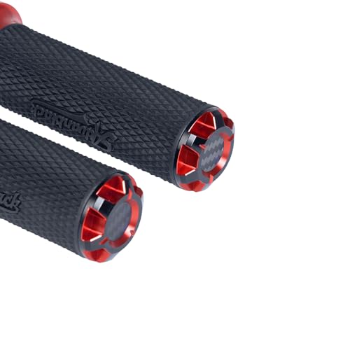 Advanblack AXION Performance Grips, Electronic Throttle Control Grips Compatible with Harley Touring Road Glide Street Glide, Softail - color: Red