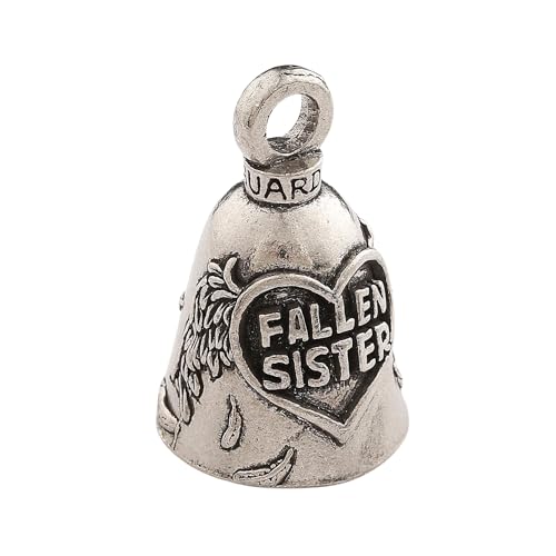 Guardian Bell Fallen Sister Good Luck Bell w/Keyring & Black Velvet Gift Bag | Motorcycle Bell | Lead-Free Pewter | Good Luck Gift to Friends & Family | Bike Bell | Made in USA - color: Fallen Sister