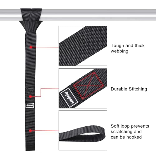 Ayaport Soft Loop Tie Down Straps 18 inches - Black 4500lbs Break Strength Loops for Securing ATV, UTV, Motorcycles, Scooters, Dirt Bikes… - size: Soft Loop-18'' black