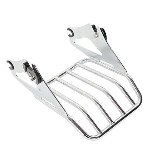TCT-MOTORPARTS Sissy Bar Upright Passenger Backrest w/Pad Docking Hardware Kits Luggage Rack Fit for Harley Touring Models 2014-2025 - color: Chrome #3(2014-2023)