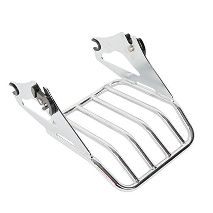 TCT-MOTORPARTS Sissy Bar Upright Passenger Backrest w/Pad Docking Hardware Kits Luggage Rack Fit for Harley Touring Models 2014-2025 - color: Chrome #3(2014-2023)