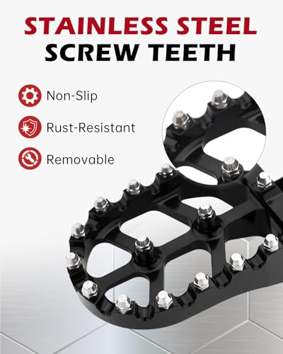 CNC Foot Pegs Alumiunm Dirt Bike Footpegs Compatible with Surron Light Bee X S Honda CRF250F CRF150F CRF230F XR150L LBS LBX MX3 XXX KDX200 HAWK 250 X160 X260 E Ride Pro SS (Black) - color: Black, size: Light BeeX/S,X260/160,Sting MX3/4 XXX,CRF150F/230F
