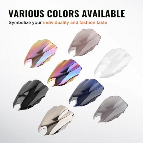 Motorcycle Windshield Windscreen Wind Deflector ABS Plastic 1pc for Yamaha FZ-6R 2009 2010 2011 2012 2013 2014 2015, Black