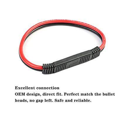 5 Pack 12 Gauge 2 Pin Quick Disconnect Polarized Wire Harness SAE Connector Bullet Lead Cable for Motorcycle Boat Car Tractor - 12in Red and Black Wire - style: 12 Gauge