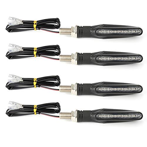 Motorcycle Blinkers Indicator Turn Signal Amber Flowing Sequential Universal Lamp (Pack of 4) - size: 4pcs plastic casing 335 blinkers
