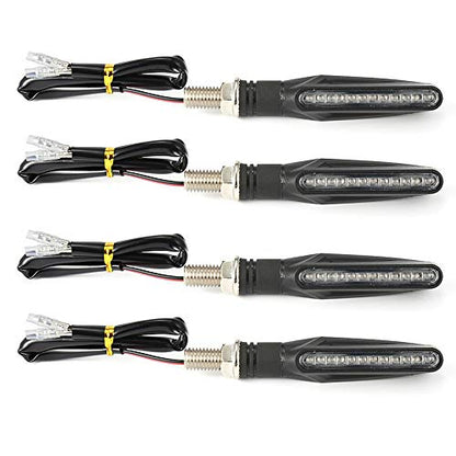 Motorcycle Blinkers Indicator Turn Signal Amber Flowing Sequential Universal Lamp (Pack of 4) - size: 4pcs plastic casing 335 blinkers