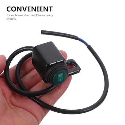 Waterproof Motorcycle Handlebar Switch Black Push Button Alloy Fog Light Control for Headlight and Spotlights, Handlebar Control Switch for Motorcycles and Scooters, Sturdy