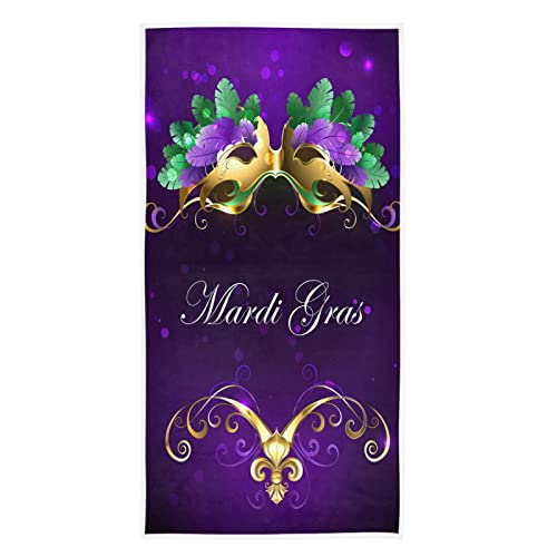Naanle Mardi Gras Purple Soft Highly Absorbent Guest Large Home Decor Hand Towels for Kitchen, Bathroom, Hotel, Gym and Spa (16 x 30 Inches) - color: Mardi Gras
