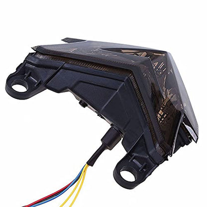 Motorcycle Tail Light Integrated Running Brake Stop Light Turn Signals Lamp Black with License Plate Bracket for Har-ley Hon-da Ya-maha Su-zuki Ka-wasaki - color: Black 3