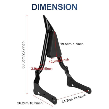 25" Rear Passenger Backrest - PSLER Vulcan S650 Sissy Bar Detachable Sissy Bar with Pad for Vulcan S EN 650 VN650 S650 650cc 2015-2024