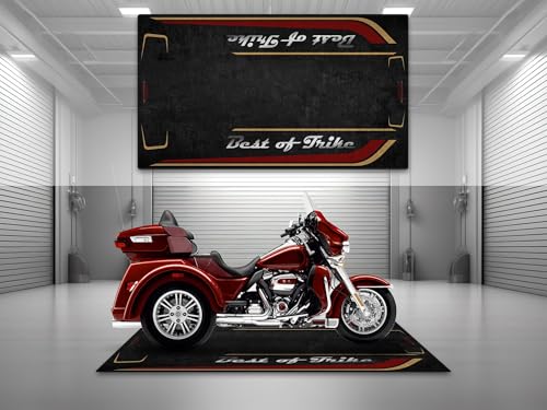 MPM Motorcycle Mat for Best of Trike Washable Non - Slip Oil & Water Resistant Parking Pitmat for Garage, Showroom, Workshop Use | Heirloom Red Fade - Special Size: 110.2 x 63/280 x 160 cm - color: Heirloom Red Fade