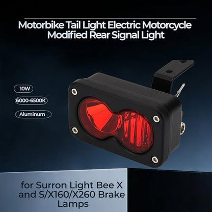 Baja Style Electric Motorcycle Tail Light, For Surron Red | Light Bee X/S/X160/X260, LED Rear Brake Signal Light, Waterproof, Dirt Bike Taillight Assembly