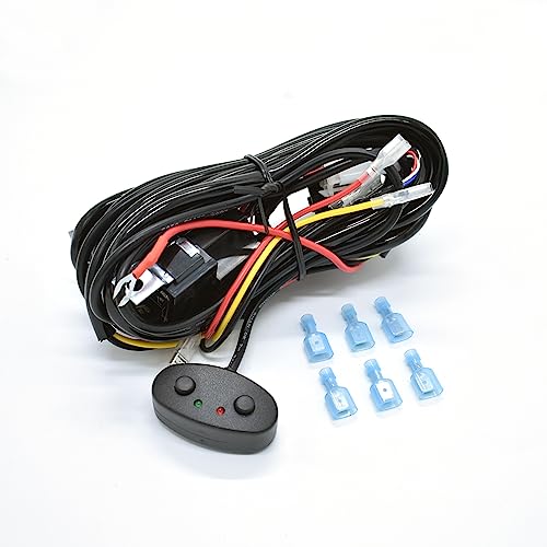On Off Switch Wiring Harness Kit for LED Light Bar Off Road Lights LED Work Light 12V Waterproof Power Relay Blade Fuse - color: 1 wiring for 2 lights