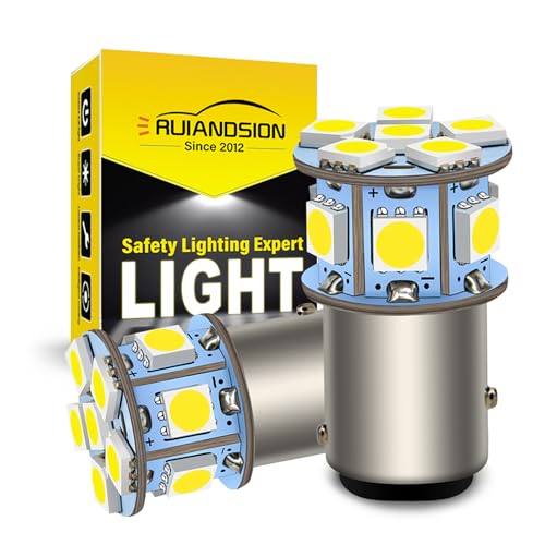 Ruiandsion 2pcs 1157 LED Bulb White 6V BAY15D 5050 12SMD LED Light Bulbs for Back Up Reverse Lights Brake Lights Tail Lights,Non-polarity - color: White, size: 1157/BAY15D