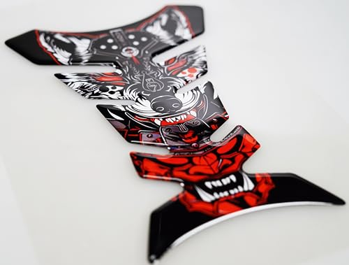 Tank Pad Protector,Universal Sport Bike Gas Tank Guard, Scratch-Resistant Decal for Motorcycle(Fox Warrior)