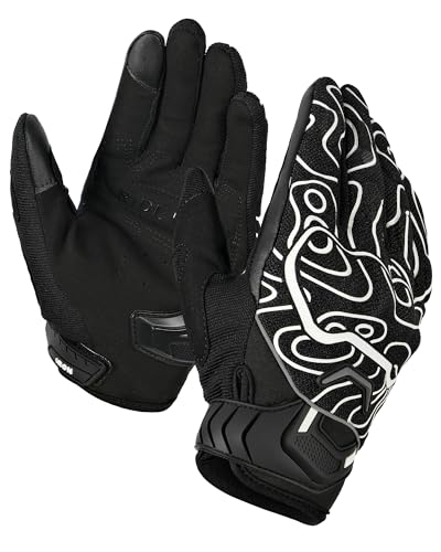 BORLENI Motorcycle Gloves Motorbike Glove Full Finger Knuckle Protection Padding Touch Screen for Women Men - color: Glow, size: Medium