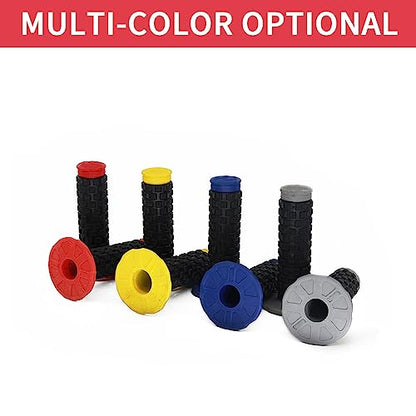2pcs 7/8" Universal Motorcycle Hand Bar Grips Pillow Grip Anti-Slip Rubber Racing Grip for Dirt Bike Motocross CR80R/85R, CRF150R, CR125R/250R, CRF450R（Red）