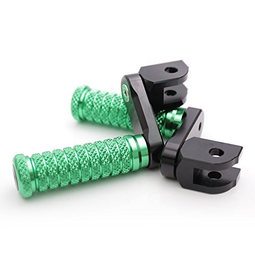 MC MOTOPARTS POLE Green CNC 40mm Extension Riser Front Foot Pegs Compatible with YZF R3 2015-2017 - color: Green, size: 40 mm Extension