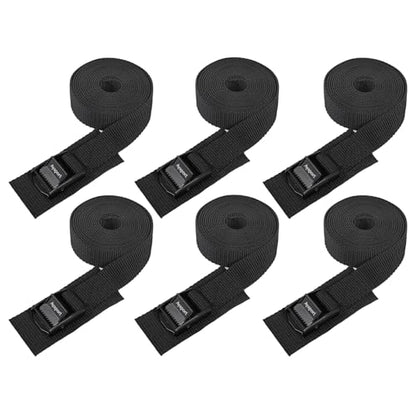 Ayaport Lashing Strap Tie Down Straps with Adjustable Cam Buckle Nylon Cinch Strap for Packing Cargo, Bike, Luggage Black 6 Pcs (Black, 1'' x 8') - size: 1'' x 8'