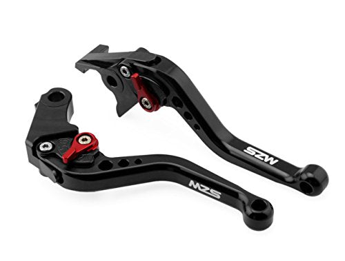 MZS Black Motorcycle Brake Clutch Levers Short Adjustable CNC Compatible With EX650 ER-6F ER-6N 06-08 / KLE650 / GPZ500S EX500 90-09 / W800 W800SE 12-16 / Z750S / ZX-6 90-99 / ZX9R 98-99