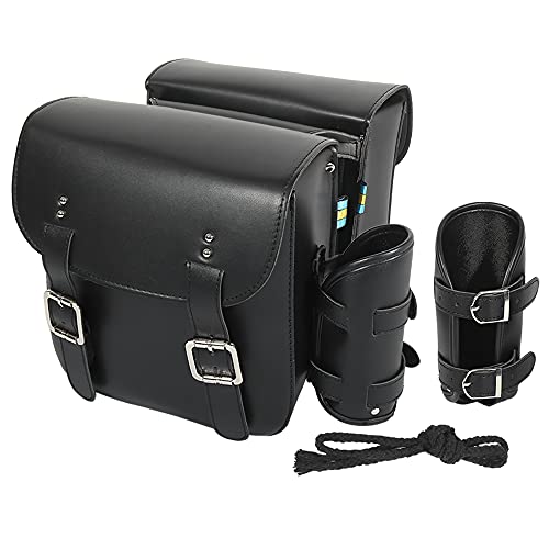 Motoforti Pair Motorcycle Saddlebag Side Tool Bags Cycling Luggage Bag Waterproof Faux Leather
