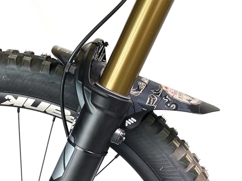 MTB Front Wheel Mud Guard Red Bull Hardline - Lightweight & Durable Protection - Universal Fit - Protect Against Mud, Water Spray and More - color: Red Bull Hardline