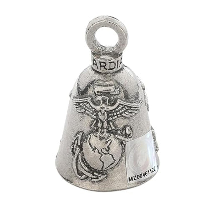 Guardian Bell Marines Bell Good Luck Bell w/Keyring & Black Velvet Gift Bag | Motorcycle Bell | Lead-Free Pewter | Good Luck Gift to Friends & Family | Bike Bell | Made in USA - color: Marines