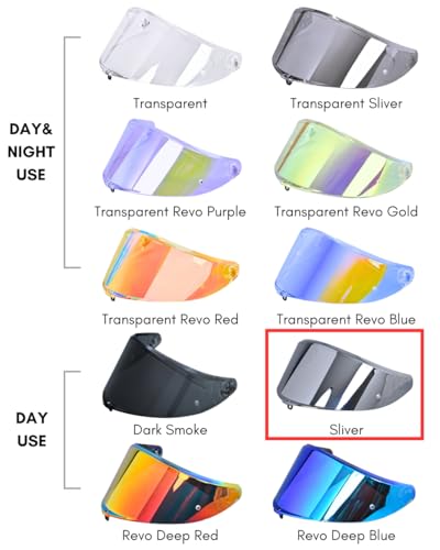 Compatible With K6S Visor K6 Face Shield Replacement Tinted Visor Helmet Accessories (Silver) - color: Silver