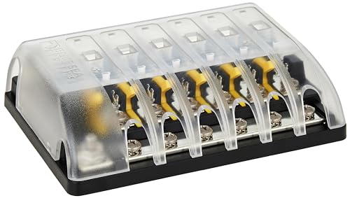 Blue Sea Systems 5015 Fuse Block AGC 6-CIR W/Ground , 3.5'' x 5.0''