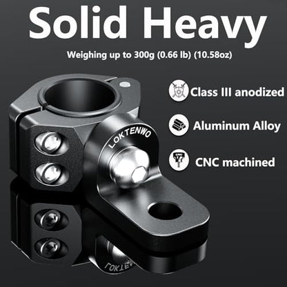 LOKTENWO 2PCS 360°Adjustable ATV Whip Light Mount, Heavy Duty CNC Light Bar Mounting Bracket for Motorcycle Golf Cart Universal 0.875''/1''/1.125''/1.26” Roll Cage
