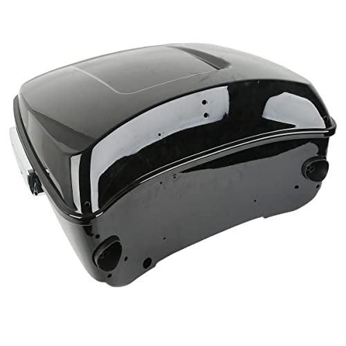 SLMOTO King Tour Trunk Backrest, 13.7" King Trunk Passenger Wrap Around Touring Backrest Detachables Two-Up Mounting Luggage Rack Top Rail Fit for Harley Road King 14-25 - color: AStyle #15