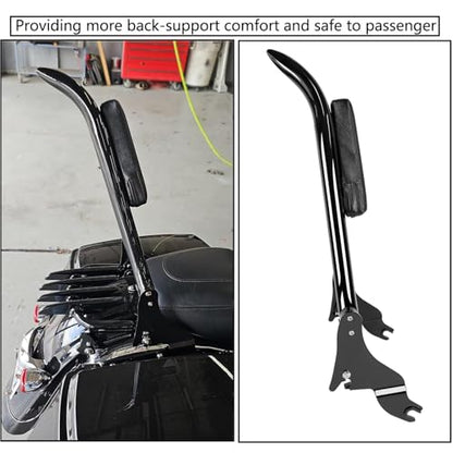 Detachable Sissy Bar Passenger Backrest for Harley Touring Road Glide Road King CVO Street Glide Electra Glide Ultra 2009-2025 (26" Black) - color: Black, size: 2009-2024