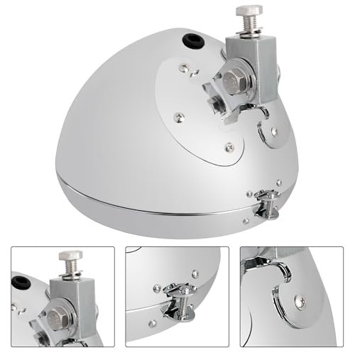 7" Headlight Shell Kit - Chrome Headlamp Light Bulb Bucket Housing w/Trim Ring, H4 Auxiliary Wiring Harness for Harley Davidson Heritage, Fat Boy, Softail 1986-2011,Replace for 67789-91